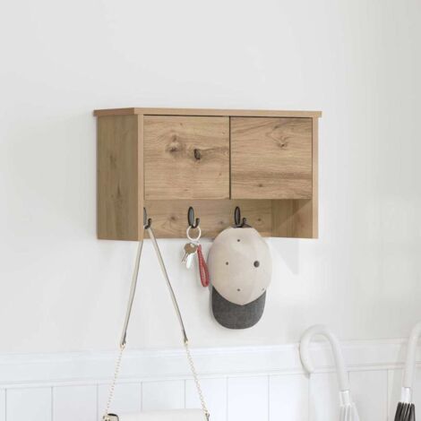 Wall-Mounted Coat Rack with Shelf Artisan Oak 50 x 20 x 30 cm vidaXL