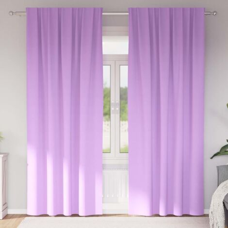 Blackout Curtains with Rings Purple Polyester vidaXL