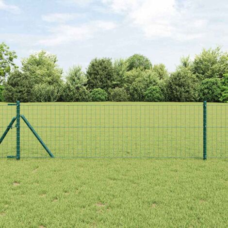 Fence Post 12 pcs Green 110 cm Powder-coated steel vidaXL