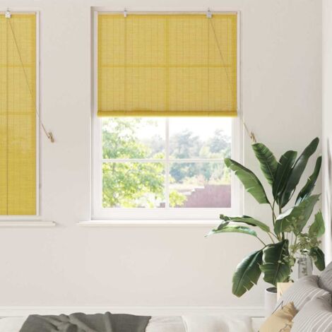 Roller Blind Yellow 110 x 160 cm Bamboo vidaXL