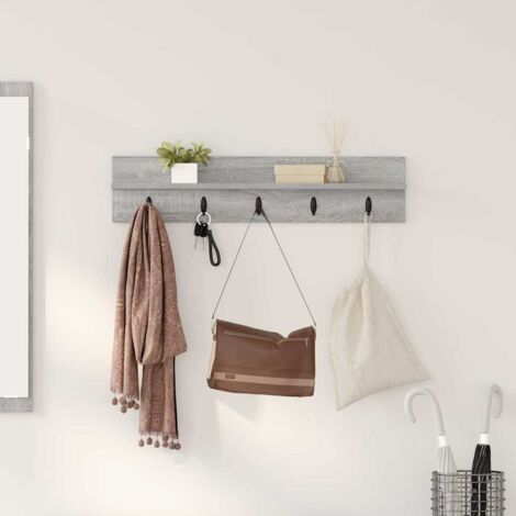 Wall-Mounted Coat Rack with Shelf Grey sonoma 80 x 10.5 x 18 cm vidaXL (1/5)