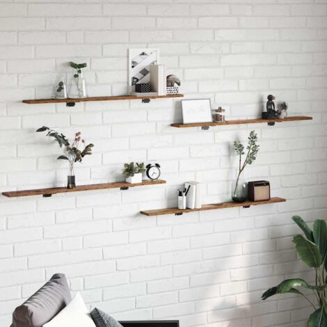 Bookshelf Board 4 pcs Brown 100 x 10 x 1.5 cm Engineered wood vidaXL