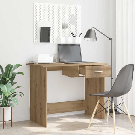 Desk with Drawer Artisan oak 100 x 50 x 76 cm Engineered wood vidaXL (1/5)