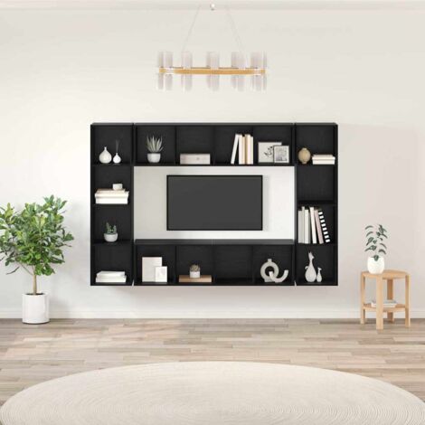 TV Cabinet 4 pcs Black 37 x 37 x 142.5 cm Engineered wood vidaXL (1/5)