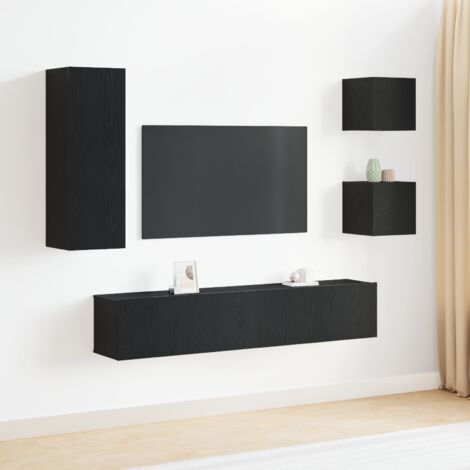 vidaXL 5 Piece TV Cabinet Set in Black Oak (1/5)