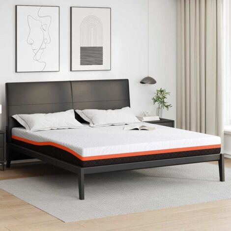 Mattress White and Grey 180 x 200 cm Gel Memory Foam vidaXL