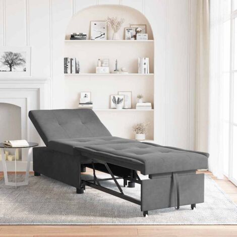 Sofa Bed Dark Grey 67 x 194 x 82 cm vidaXL (1/5)