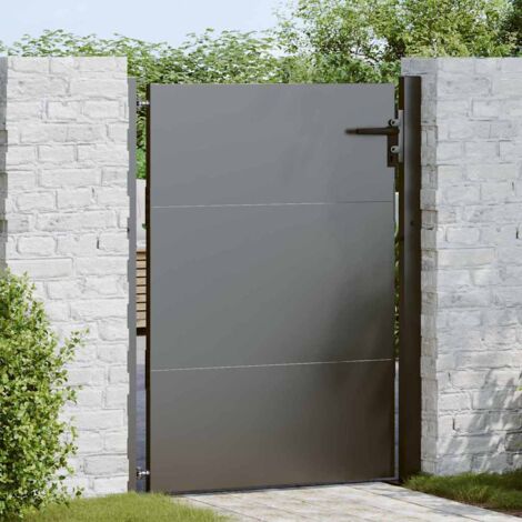Garden Gate Black 105 x 150 cm Powder-coated steel vidaXL