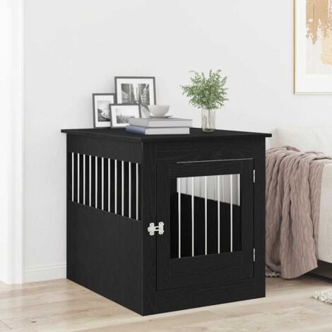 Dog Crate Furniture Black Oak 64.5x80x71 cm Engineered Wood vidaXL
