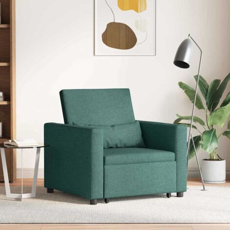 Single Sofa Bed Reclining Dark green 90 x 165 x 87 cm Fabric vidaXL