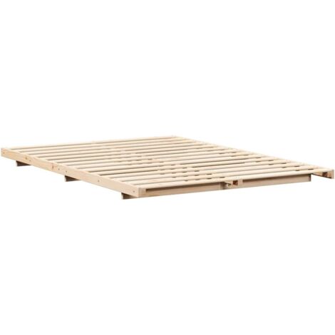Floor Bed Frame Brown 160 x 220 cm Solid pine wood vidaXL (1/5)