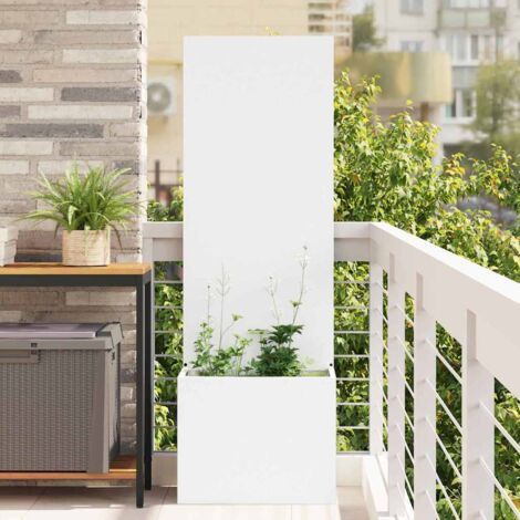Garden Privacy Screen White 50 x 140 cm Cold-rolled steel vidaXL