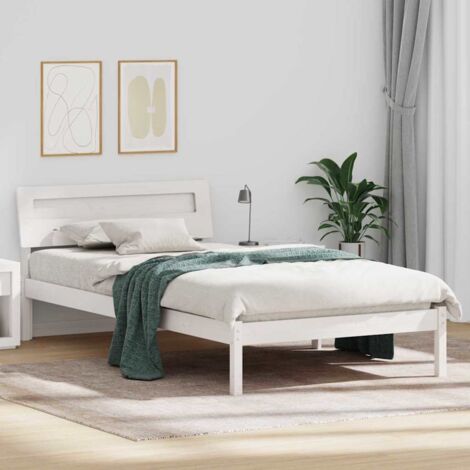 Bed Frame with Headboard White 80 x 200 cm Solid Pine Wood vidaXL (1/5)