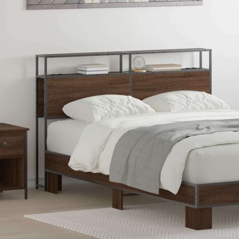 Storage Headboard with Shelf Brown oak 160 cm Engineered wood vidaXL