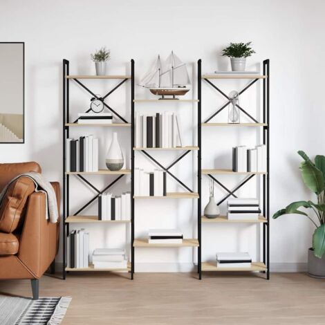 Bookshelf Sonoma oak 156 x 25 x 167.5 cm Engineered wood vidaXL (1/5)