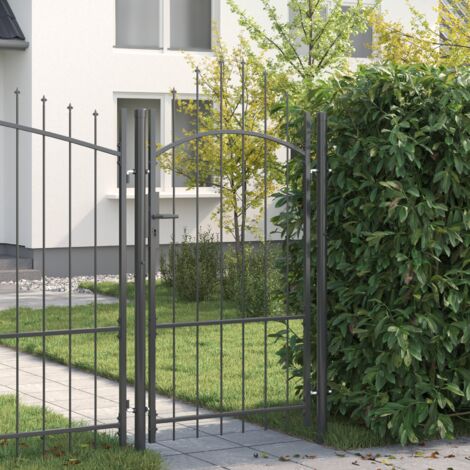 Garden Gate with Lock Woerden Grey 175 x 100 cm Steel vidaXL