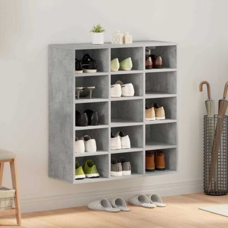 Shoe Cabinet Concrete grey 77.5 x 30 x 83.5 cm Engineered wood vidaXL