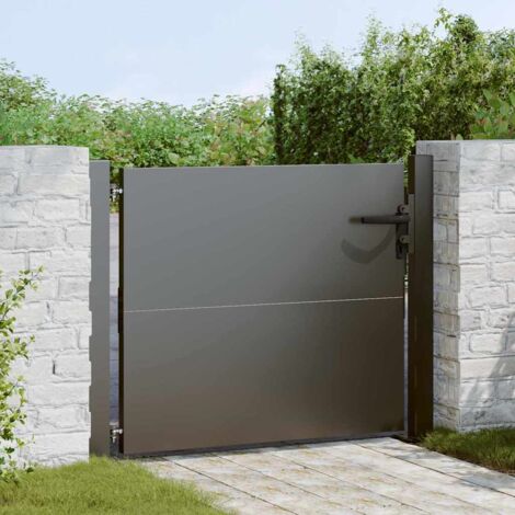 Garden Gate Black 105 x 100 cm Powder-coated steel vidaXL