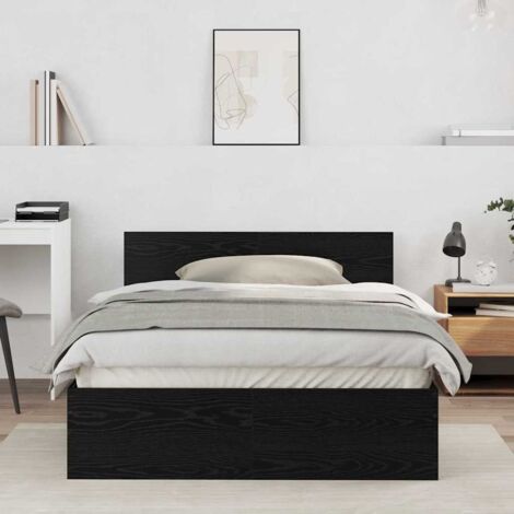 Bed Frame with Headboard Black Oak 120 x 190 cm Engineered wood vidaXL