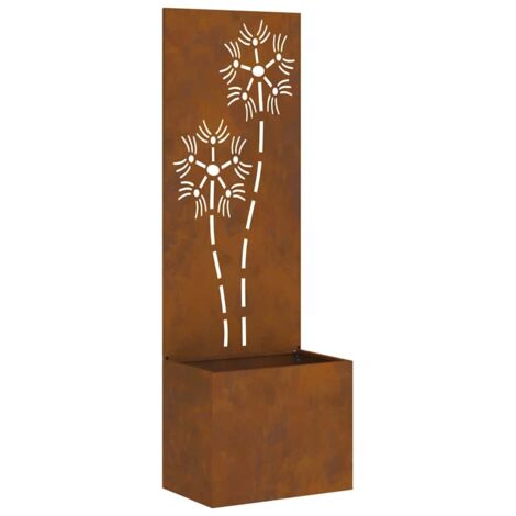 Garden Privacy Screen Floral Rusty 50 x 140 cm Weathering steel vidaXL