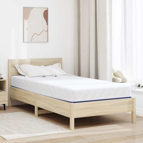 Mattress White and Blue 120 x 200 cm Gel Memory Foam vidaXL