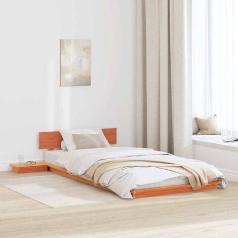 Bed Frame Brown 90 x 200 cm Wood vidaXL (1/5)