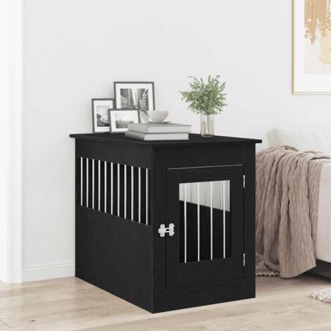 Dog Crate Furniture Black Oak 55x80x68 cm Engineered Wood vidaXL