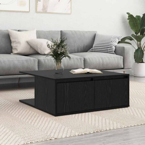Coffee Table Black oak 80 x 80 x 31 cm Engineered wood vidaXL (1/5)