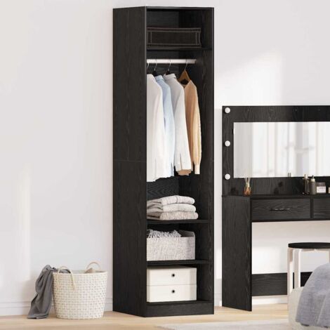 Wardrobe with Shelf with Storage Black oak Engineered wood vidaXL