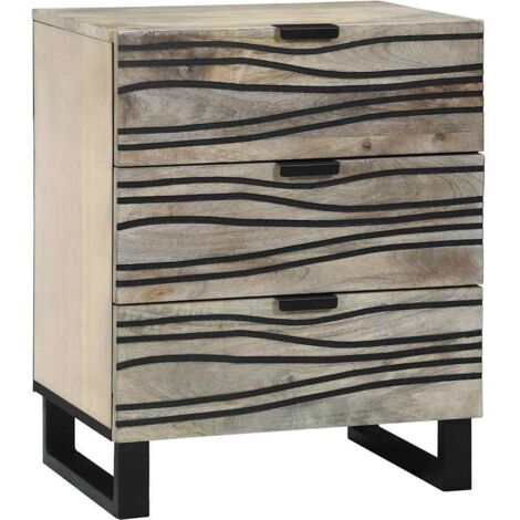 Bedside Cabinet with Drawer White and black 50 x 33 x 60 cm vidaXL (1/5)