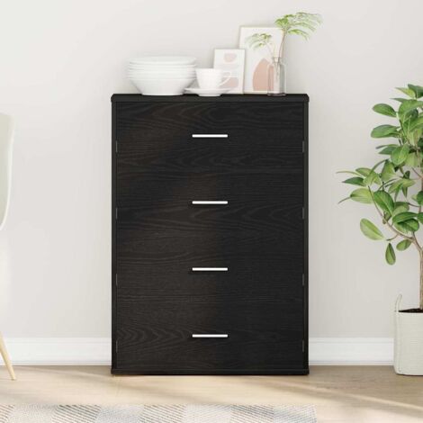 Sideboard with Drawer Black oak 60 x 31 x 84 cm Engineered wood vidaXL (1/5)