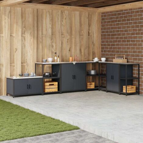 Kitchen Storage Cabinet with Shelf with Door Anthracite Steel vidaXL