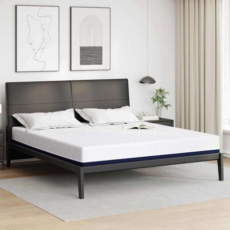 Mattress White and Blue 180 x 200 cm Gel Memory Foam vidaXL