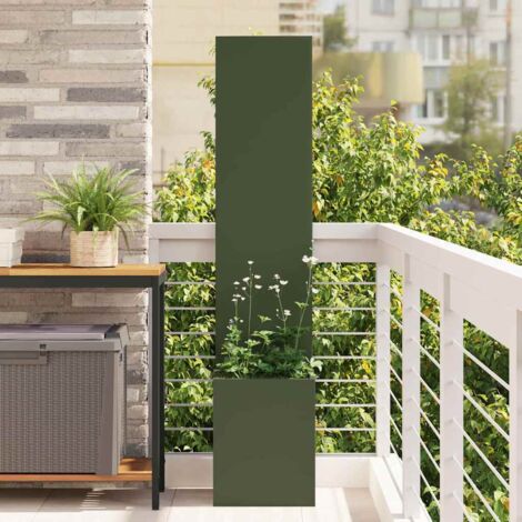 Garden Privacy Screen Olive green 32 x 140 cm Cold-rolled steel vidaXL
