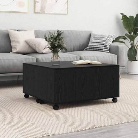 Coffee Table Black oak 75 x 75 x 38 cm Engineered wood vidaXL (1/5)