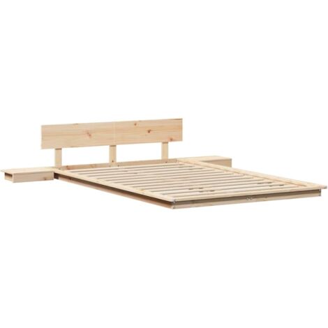 Bed Frame Brown 135 x 190 cm Wood vidaXL (1/5)