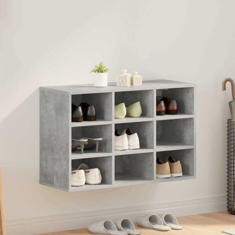 Shoe Cabinet Concrete grey 77.5 x 30 x 51 cm Engineered wood vidaXL