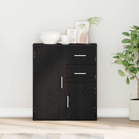Sideboard with Drawer Black oak 60 x 31 x 70 cm Engineered wood vidaXL (1/5)