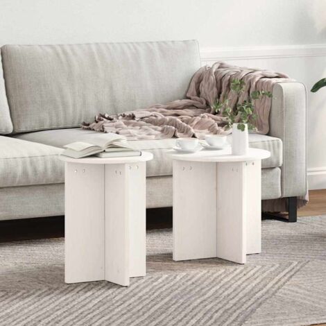 Coffee Table 2 pcs White 41.5 x 41.5 x 41 cm Solid pine wood vidaXL (1/5)