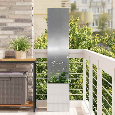 Garden Privacy Screen Silver 32 x 140 cm Galvanised steel vidaXL