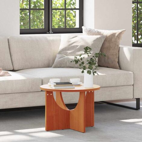 Coffee Table Wax brown 50 x 50 x 35 cm Solid pine wood vidaXL