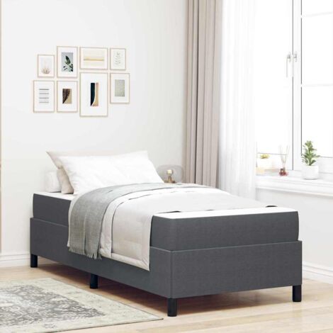 Bed Frame Dark grey 90 x 200 cm Corduroy fabric vidaXL (1/5)