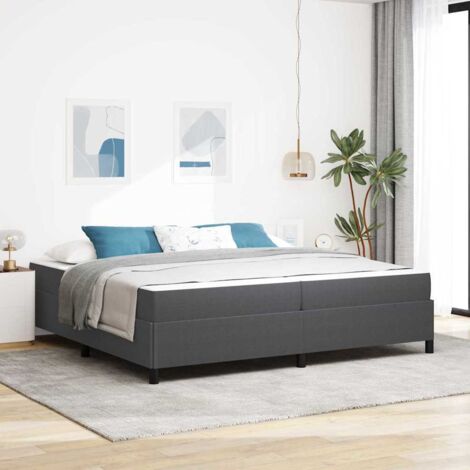 Bed Frame Dark grey 200 x 200 cm Corduroy fabric vidaXL (1/5)