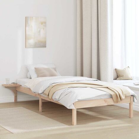 Bed Frame Natural 90 x 190 cm Solid Pine Wood vidaXL (1/5)