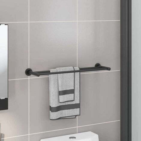 Towel Rack Black 61 x 14.5 x 5 cm Stainless steel vidaXL (1/5)