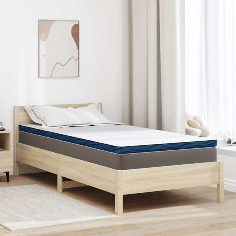 Mattress Pads White and blue 100 x 200 cm Gel Memory Foam vidaXL