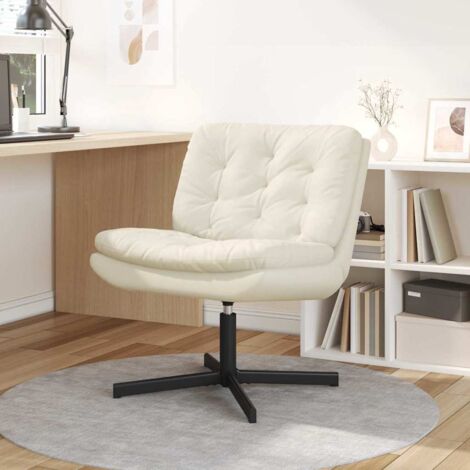 Swivel Relaxing Chair Cream 63 x 75 x 76 cm Velvet vidaXL