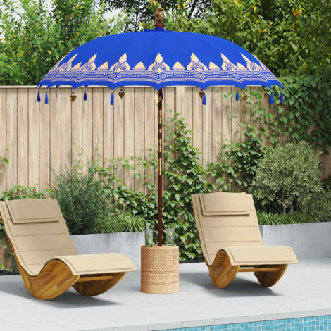 Balinese Parasol Blue (210-220) x 260 cm Cotton and solid wood vidaXL (1/5)