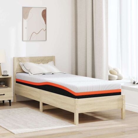 Mattress White and Grey 80 x 200 cm Gel Memory Foam vidaXL