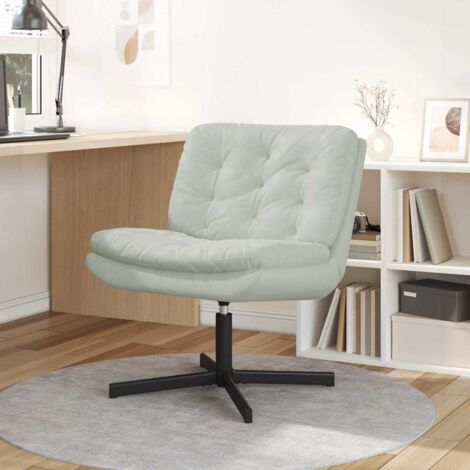 Swivel Relaxing Chair Light Grey 63 x 75 x 76 cm Velvet vidaXL